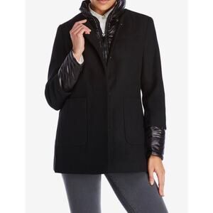 French‎ Connection Combo Peacoat & Puffer Jacket Black Burgundy Size S